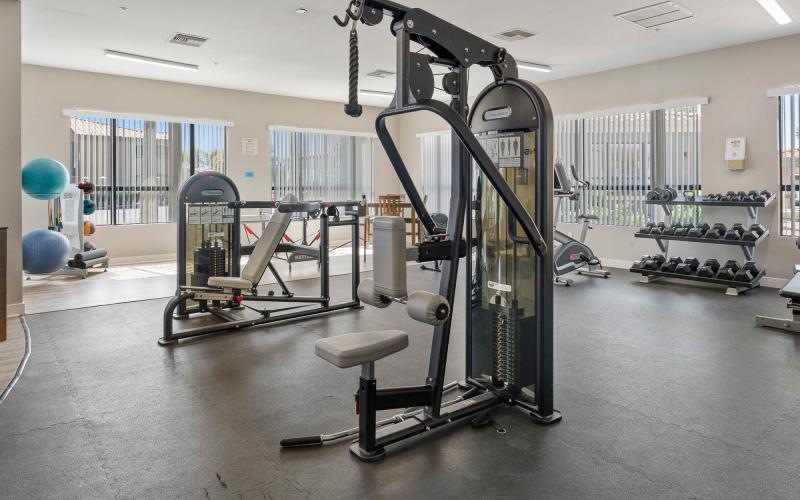 a gym with exercise equipment