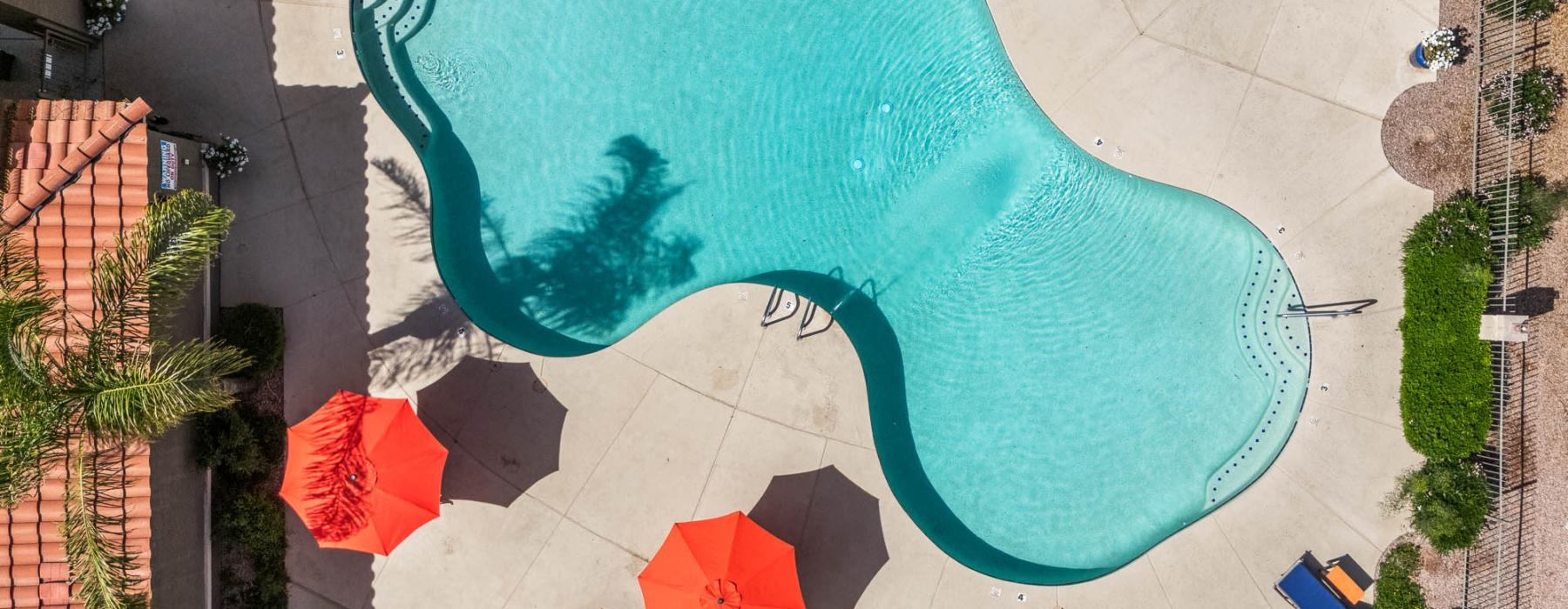 aerial view of pool